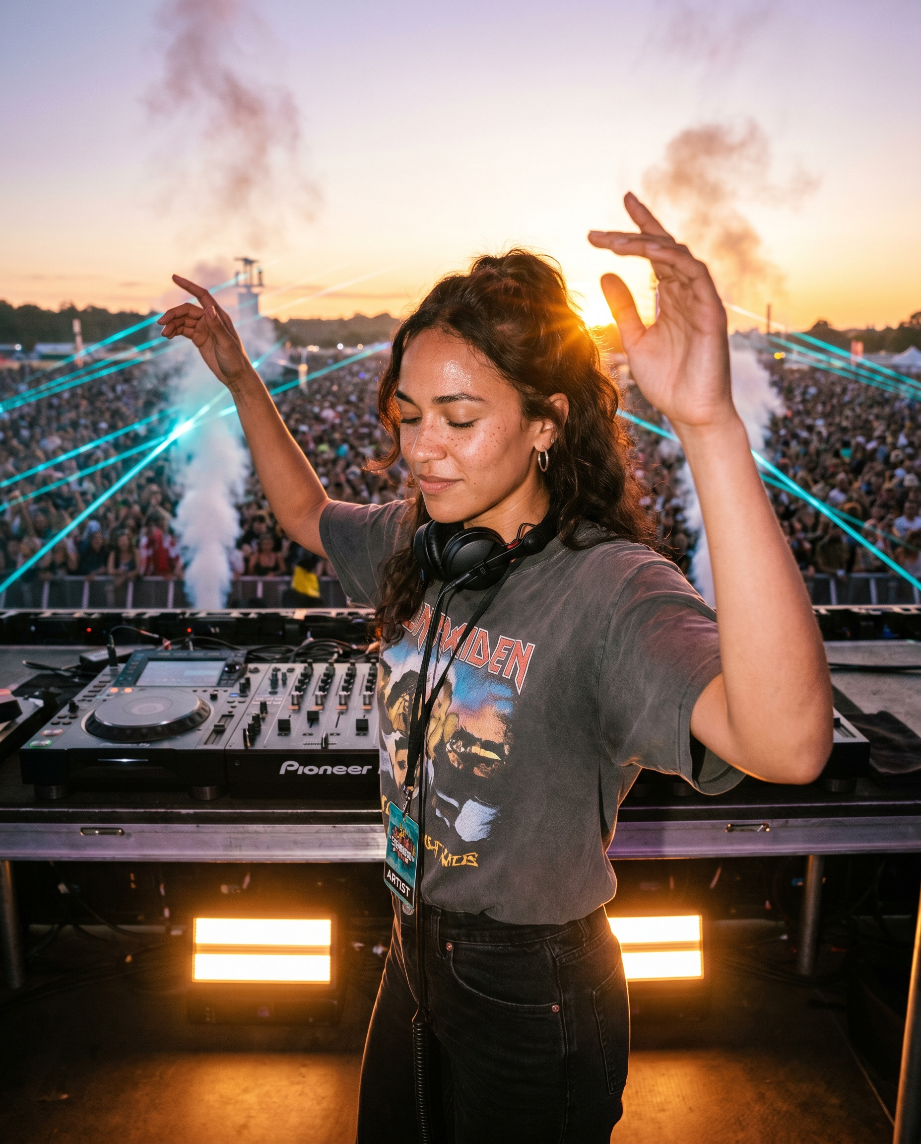 Festival main stage sunset DJ set
