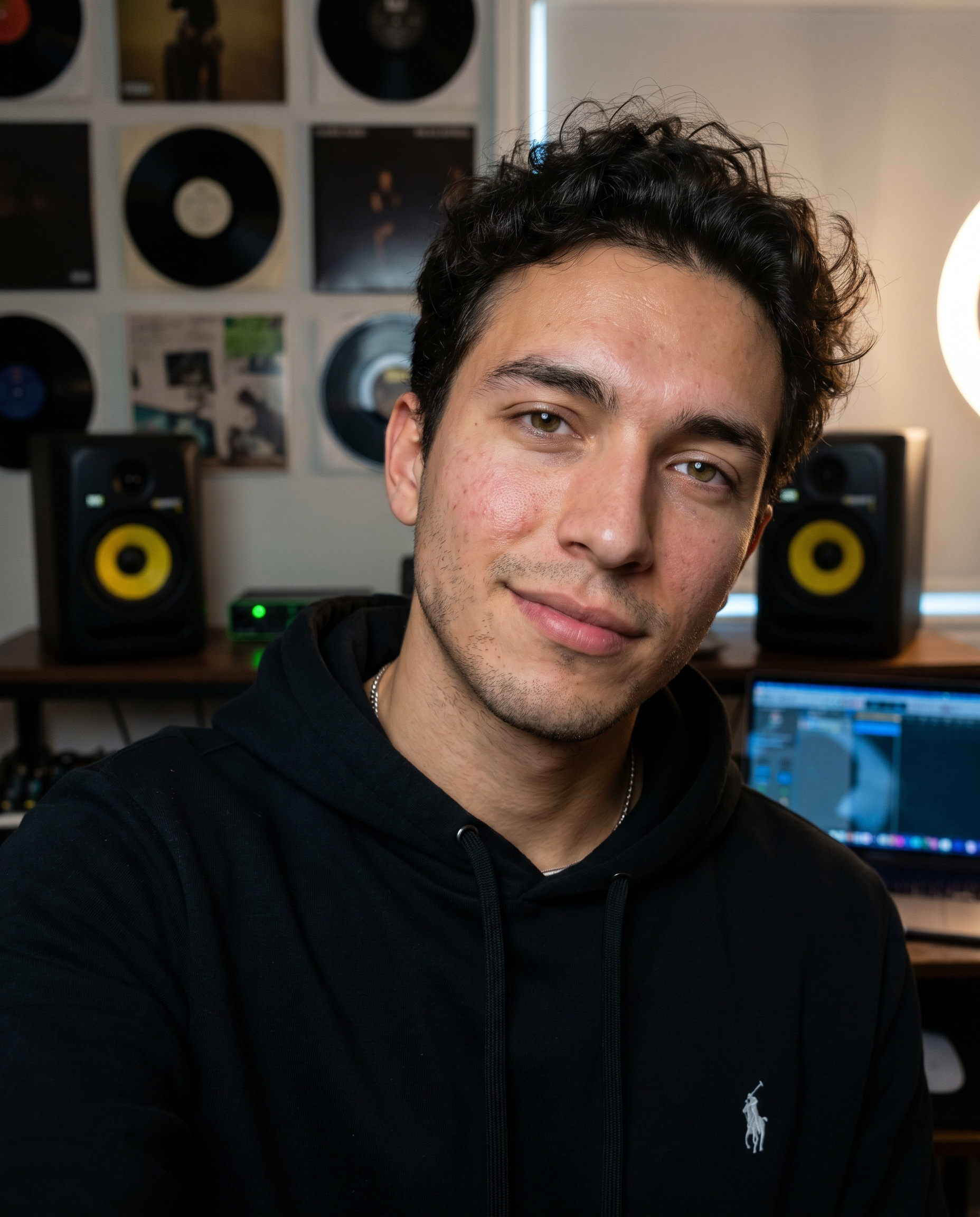 Student in home studio