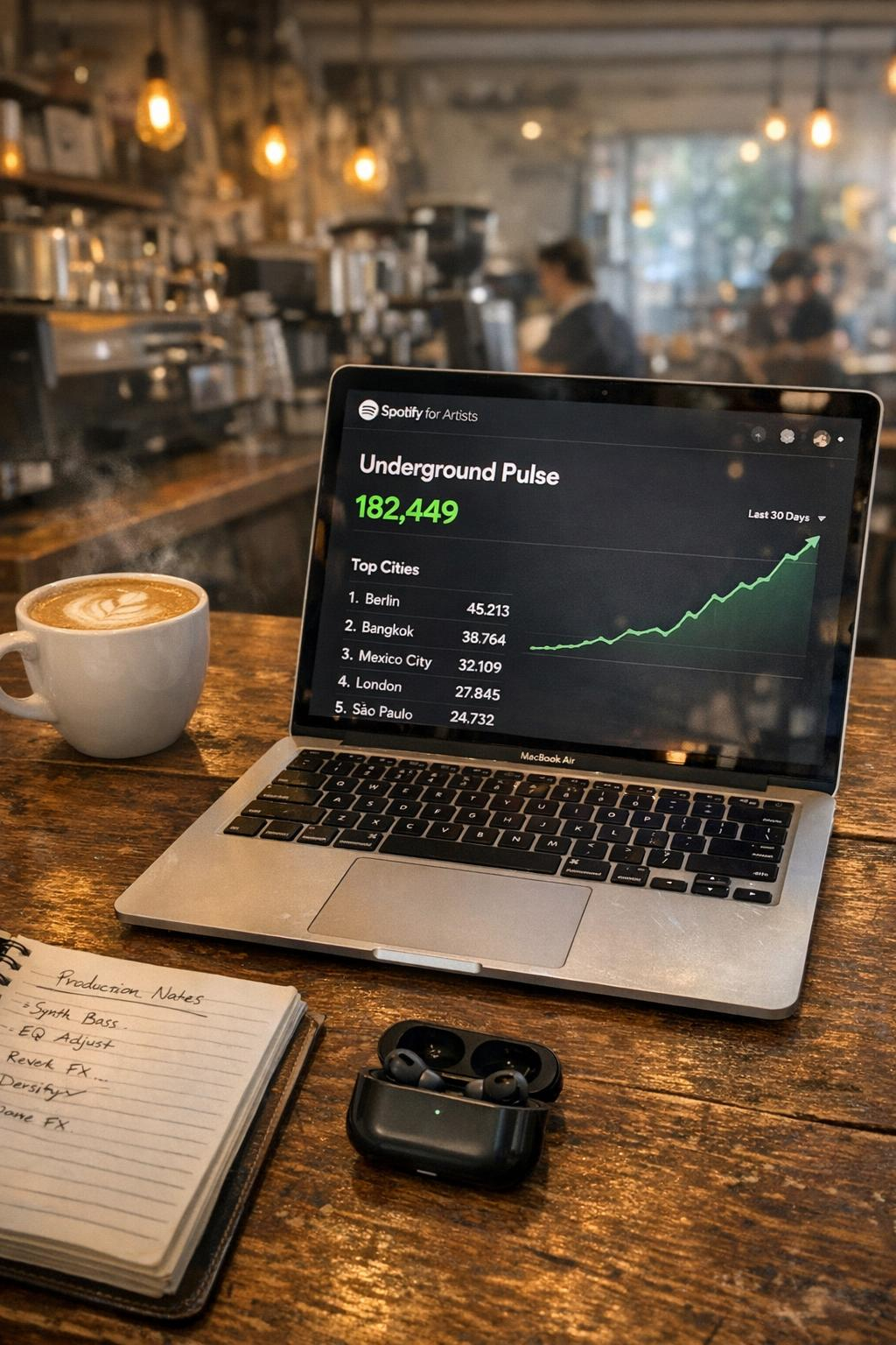 Spotify for Artists dashboard - 182,449 streams